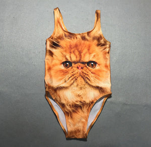 Cat And Dog Kids Baby Girls One Piece Swimsuit Summer Beach Bikini Swimwear Bathing Suit