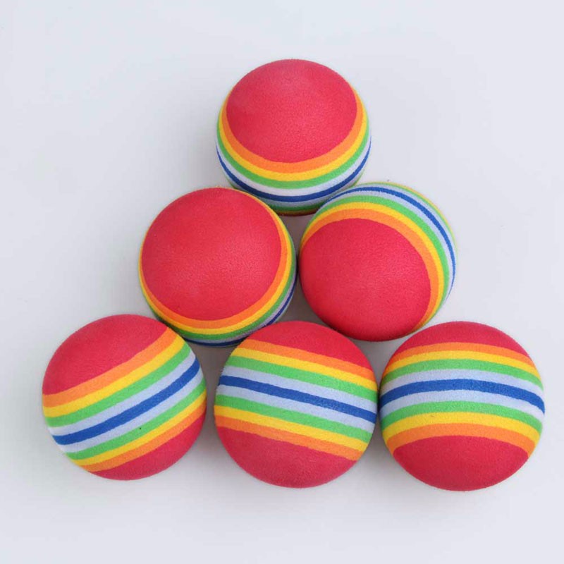 50pcs Golf Swing Training Aids Indoor Practice Sponge Foam Rainbow Balls Pets Juggling Toys Balls Golf Practice Ball