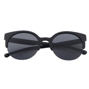 Unisex Adult Stylish Retro Round Circle Shaped Frame Semi-Rimless Anti-UV 400 Eye Cat Sunglasses