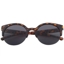 Load image into Gallery viewer, Unisex Adult Stylish Retro Round Circle Shaped Frame Semi-Rimless Anti-UV 400 Eye Cat Sunglasses