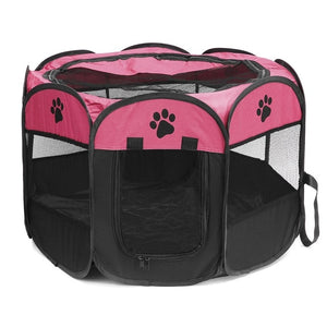 Folding Portbale Pet Tent Dog House Cage Dog Cat Tent Playpen Puppy Kennel Easy Operation Octagonal Fence Outdoor Supplies