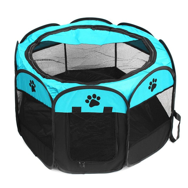 Folding Portbale Pet Tent Dog House Cage Dog Cat Tent Playpen Puppy Kennel Easy Operation Octagonal Fence Outdoor Supplies