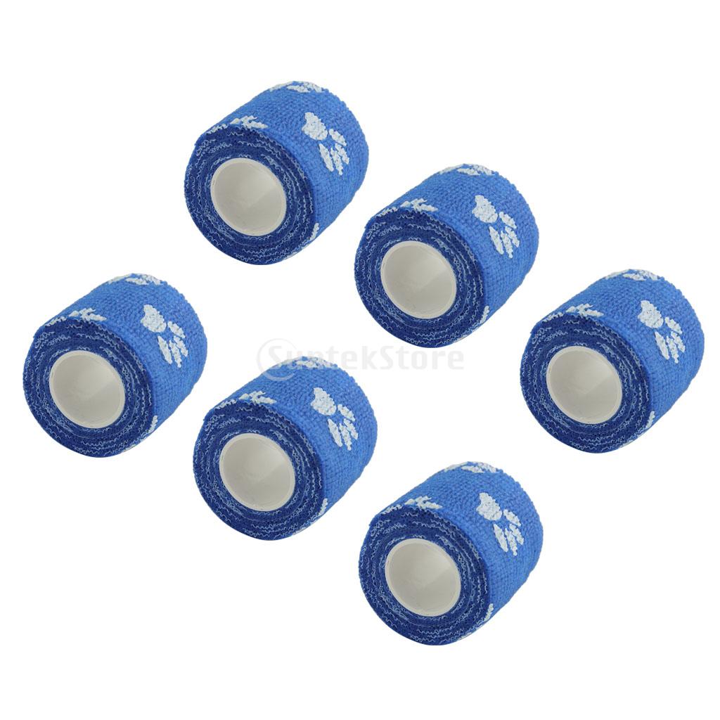 6 Pcs Cat Dog Pet Cohesive Bandage Gauze Tape Medical Care Wrap Claws Print