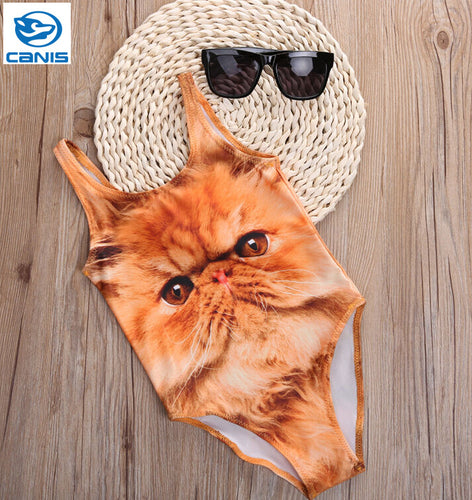 NEW Kids Baby Girls Lovely Animals Fancy Cute Cat Minions Yellow Swimwear Swimsuit Canis Brand Bikini Set Age 2-10Y Girls