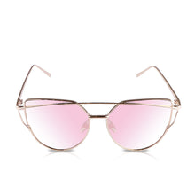Load image into Gallery viewer, Fashionable Cat Eye Women Sunglasses Metal Frame UV400 Flat Mirrored Lens Day Vision for Outdoor Sport Cycling Traveling Fishing Hiking Camping