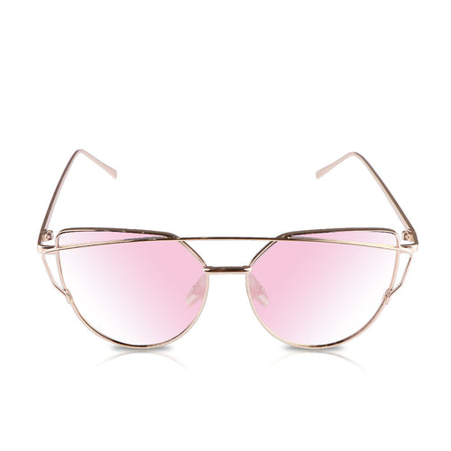 Fashionable Cat Eye Women Sunglasses Metal Frame UV400 Flat Mirrored Lens Day Vision for Outdoor Sport Cycling Traveling Fishing Hiking Camping