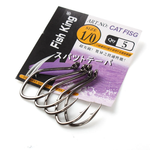 FISH KING Catfish Hooks with Rolling Swivel Sharp Piont for Both Fresh water & Saltwater Fishing Rig Making Hooks