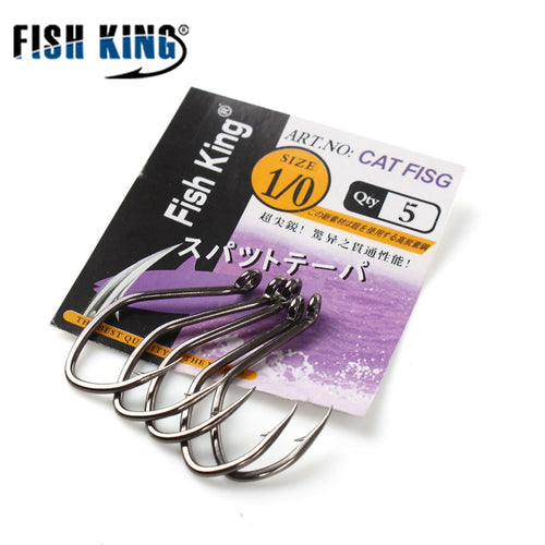 FISH KING Catfish Hooks with Rolling Swivel Sharp Piont for Both Fresh water & Saltwater Fishing Rig Making Hooks