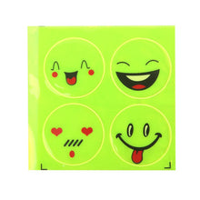 Load image into Gallery viewer, 1 Sheet Funny Reflective Bicycle Sticker Smiling Face Pattern Safety Night Riding Decal