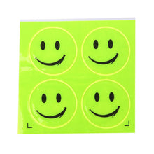 Load image into Gallery viewer, 1 Sheet Funny Reflective Bicycle Sticker Smiling Face Pattern Safety Night Riding Decal