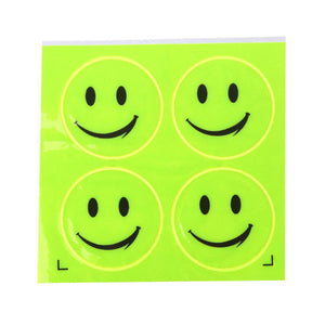 1 Sheet Funny Reflective Bicycle Sticker Smiling Face Pattern Safety Night Riding Decal