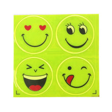 Load image into Gallery viewer, 1 Sheet Funny Reflective Bicycle Sticker Smiling Face Pattern Safety Night Riding Decal