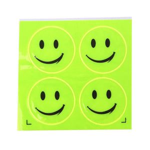 Funny Reflective Bicycle Bike Sticker Smiling Face Pattern Safety Night Riding Decal Night Riding Sticker decoration accessories