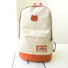 Load image into Gallery viewer, 2016 New backpack canvas campus girls climbing backpack outdoor sport travel bags Cat ears cartoon package