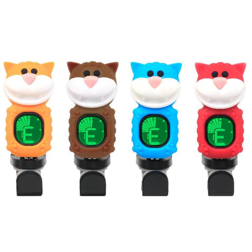 Cat Shape Universal Clip-on Electronic Tuner Colorful LCD Digital Display Guitar Metronome Instrument Vibration Mixer