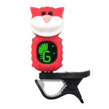 Load image into Gallery viewer, Cat Shape Universal Clip-on Electronic Tuner Colorful LCD Digital Display Guitar Metronome Instrument Vibration Mixer