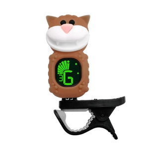 Cat Shape Universal Clip-on Electronic Tuner Colorful LCD Digital Display Guitar Metronome Instrument Vibration Mixer
