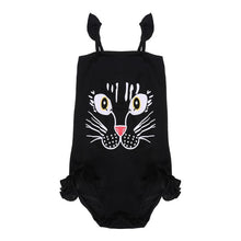 Load image into Gallery viewer, Summer Cartoon Cat Toddler One-Piece Children Swimwear Ruffle Side Girls Bathing Suits Baby Swimming Suit meisje bikini