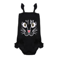 Load image into Gallery viewer, Summer Cartoon Cat Toddler One-Piece Children Swimwear Ruffle Side Girls Bathing Suits Baby Swimming Suit meisje bikini