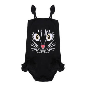Summer Cartoon Cat Toddler One-Piece Children Swimwear Ruffle Side Girls Bathing Suits Baby Swimming Suit meisje bikini