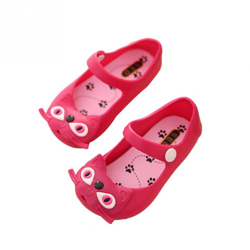 Girls Jelly Shoes Kids Summer Sports Sneakers Cute Cat Soft Cartoon Sandals Little Girl Love Walking Wear Shoes