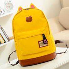 Load image into Gallery viewer, 2016 New backpack canvas campus girls climbing backpack outdoor sport travel bags Cat ears cartoon package