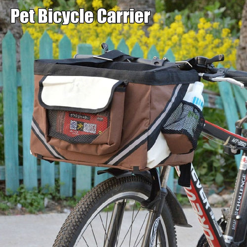 Pet Puppy Bicycle Basket Storage Puppy Ride Bike Canopy Dog Cat Carrier Safety Travel Cycling Outdoor Bike Part Accessories