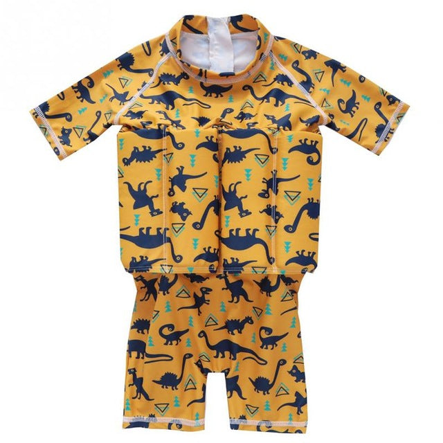 S-XL One Piece Cat Swimming Suit Cartoon Children Swimwear Girls Boys Protective Float buoyancy Swimsuit Knee Bathing Suit