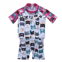 Load image into Gallery viewer, S-XL One Piece Cat Swimming Suit Cartoon Children Swimwear Girls Boys Protective Float buoyancy Swimsuit Knee Bathing Suit