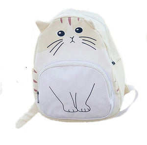 City walking bag cute cat Japanese student backpack girl cartoon animal pattern embroidery new canvas transport package