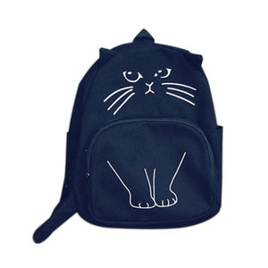 City walking bag cute cat Japanese student backpack girl cartoon animal pattern embroidery new canvas transport package