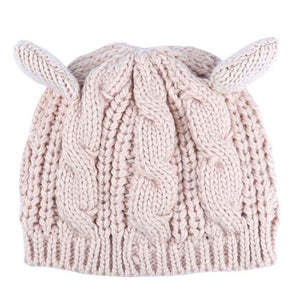 GYM Exercise Warm Hat Protection Sports Outdoor Women Cat Ear Hiking Caps Winter Windproof Sport Hat Knit Ski Cap