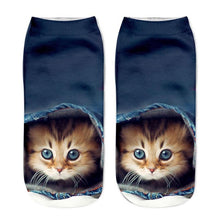 Load image into Gallery viewer, 1Pair Women Sport Socks 3D Print Cat Unisex Low Cut Ankle Socks Sports Cycling Sock