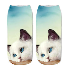 Load image into Gallery viewer, 1Pair Women Sport Socks 3D Print Cat Unisex Low Cut Ankle Socks Sports Cycling Sock