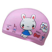 Load image into Gallery viewer, PowerPai Swimming Cap Children Waterproof PU for boys girls Comfortable Dolphine Cat Cartoon Swimming Pool Training Bathing Hood