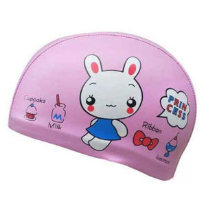 PowerPai Swimming Cap Children Waterproof PU for boys girls Comfortable Dolphine Cat Cartoon Swimming Pool Training Bathing Hood