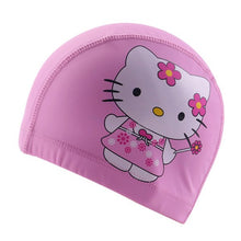 Load image into Gallery viewer, PowerPai Swimming Cap Children Waterproof PU for boys girls Comfortable Dolphine Cat Cartoon Swimming Pool Training Bathing Hood