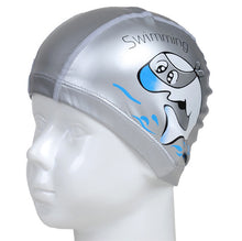 Load image into Gallery viewer, PowerPai Swimming Cap Children Waterproof PU for boys girls Comfortable Dolphine Cat Cartoon Swimming Pool Training Bathing Hood
