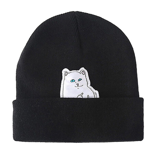 2017 Winter Sport Hats Solid Windproof Cotton Hot Cartoon Cat Print Running Caps Patch Hat Women Men