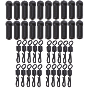 Carp Fishing Lead Buffer Beads Carp Coarse Rig with Quick Change Swivel Fishing Accessories (20 x Bead+ 20 x Swivels)