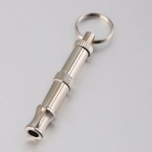 Pet Dog Training Whistle Obedience Supersonic Sound Pitch Ultra Sonic Quiet Discipline Metal/Black Key Ring Loop Sound Louder