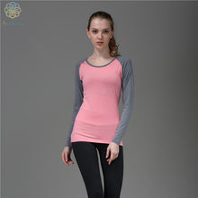 Load image into Gallery viewer, 2016 Women Anti-Wrinkle Sports Tops Tees Running Long Sleeved T-Shirt Fitness Yoga Gym Sweatshirt Girl Cat Clothing Blue/Pink